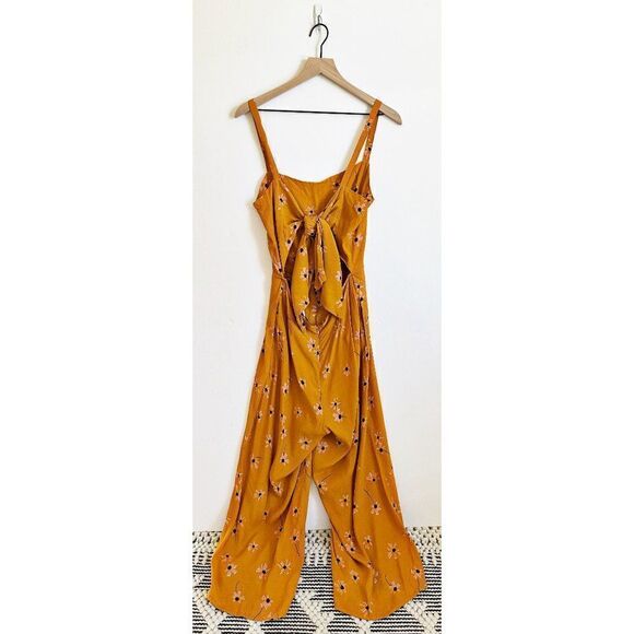 Faithfull The BranD Anthropologie Wide Leg Jumpsuit Floral Orange Size L - Picture 6 of 10